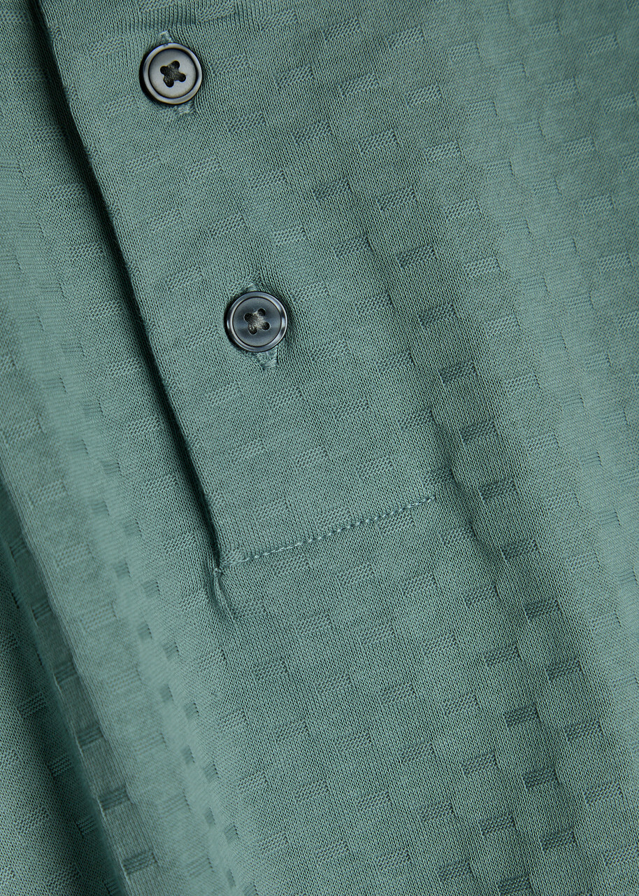 Emporio Armani Jacquard Logo-embroidered Cotton Polo Shirt Blue