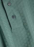 Emporio Armani Jacquard Logo-embroidered Cotton Polo Shirt Blue