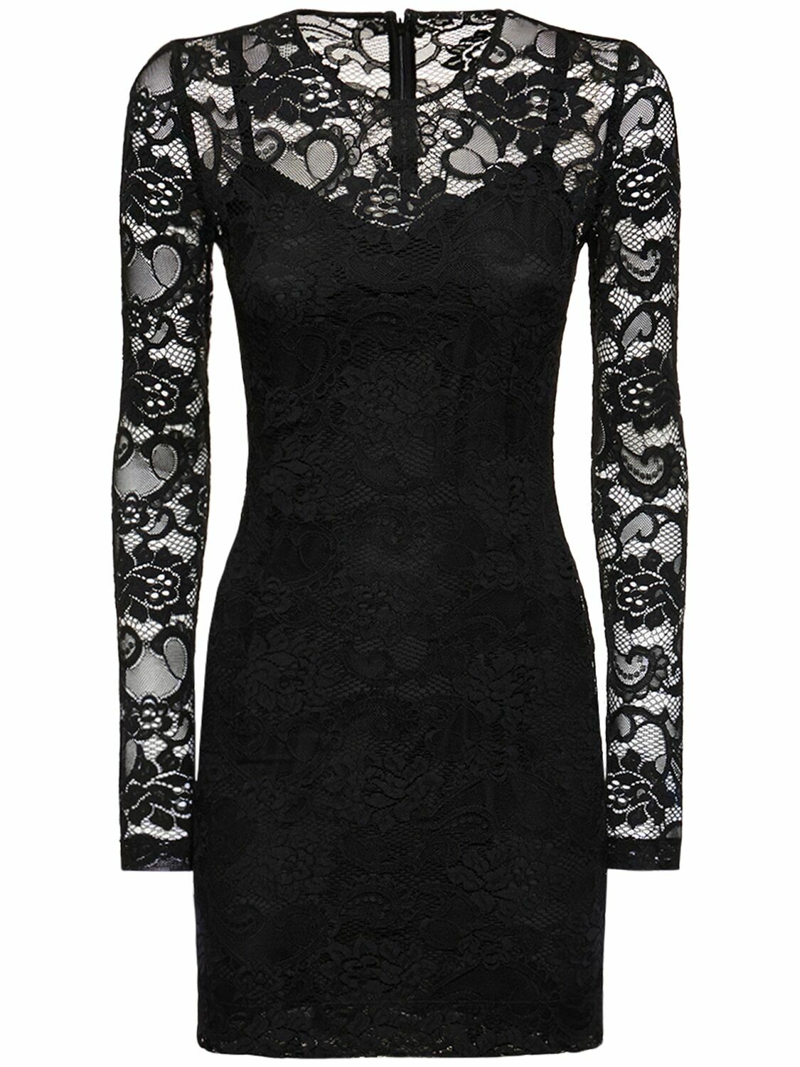 Dolce & Gabbana ストレッチジャージー ミニドレス ブラック DOLCE & GABBANA - Stretch Lace Mini Dress Dolce & Gabbana