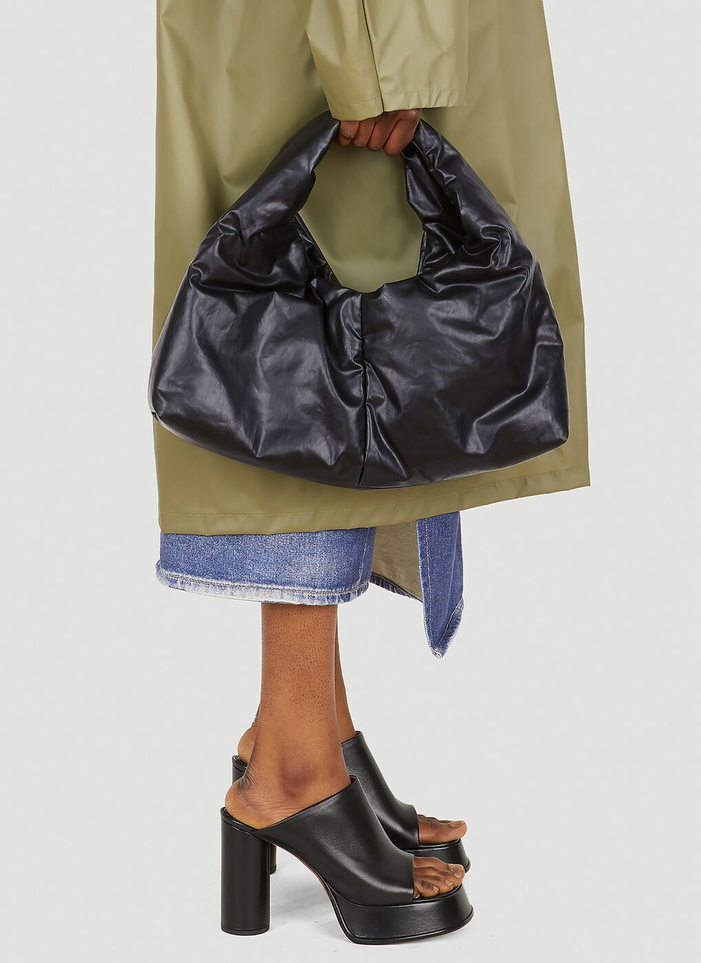 Anchor Oil Small Handbag in Black Kassl Editions
