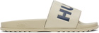 Hugo Beige Logo Strap Pool Slides