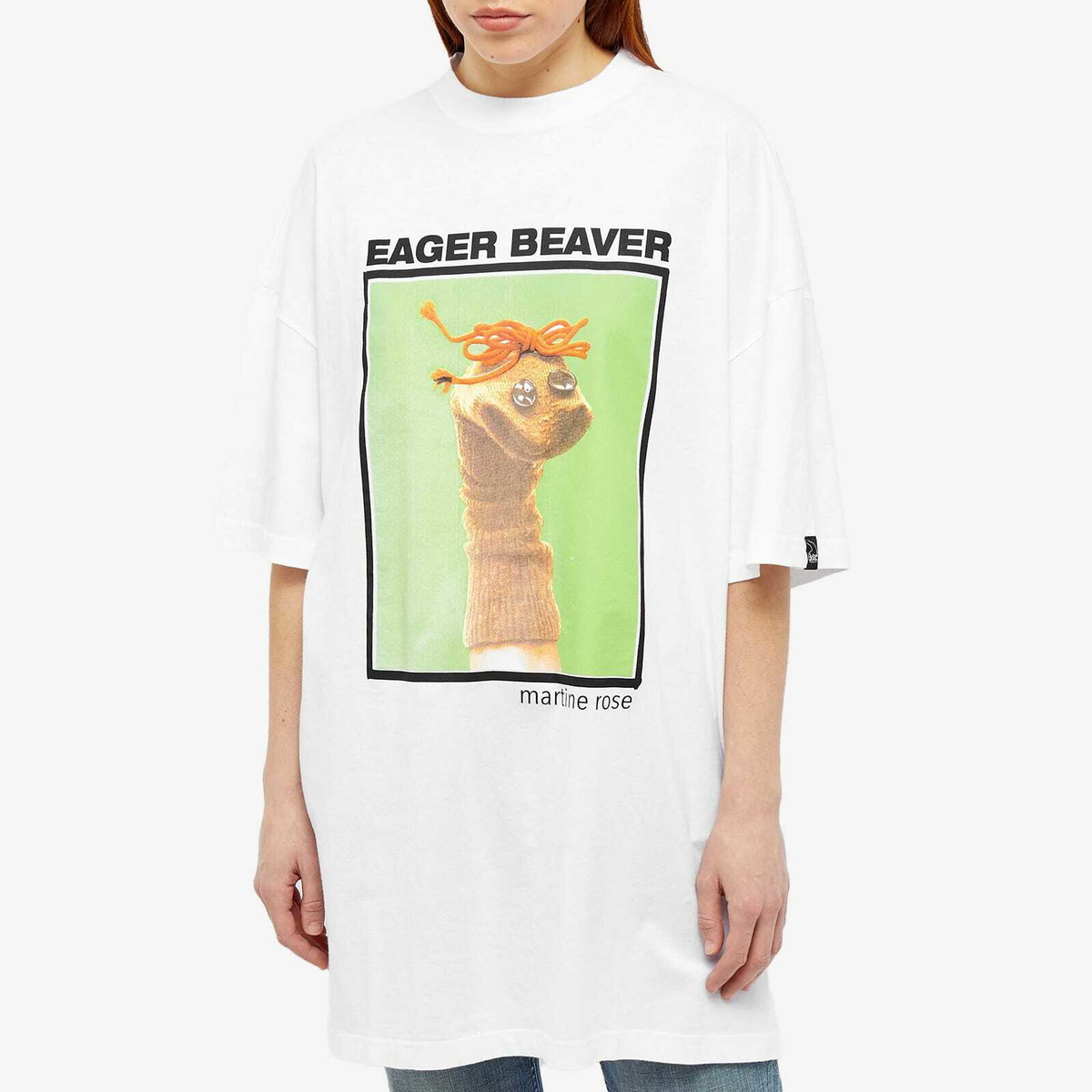 Martine Rose Women's Boxy Oversized T-Shirt in White/Green