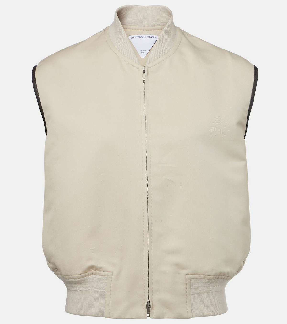 Bottega Veneta Leather-trimmed cotton and silk vest