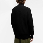 Sacai Men's Nylon Twill x Knit Cardigan in Black