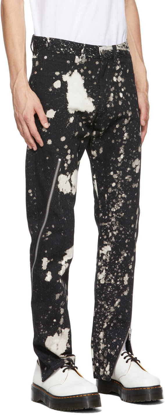 KIDILL Black & White Zip Tapered Jeans Kidill display picture 1