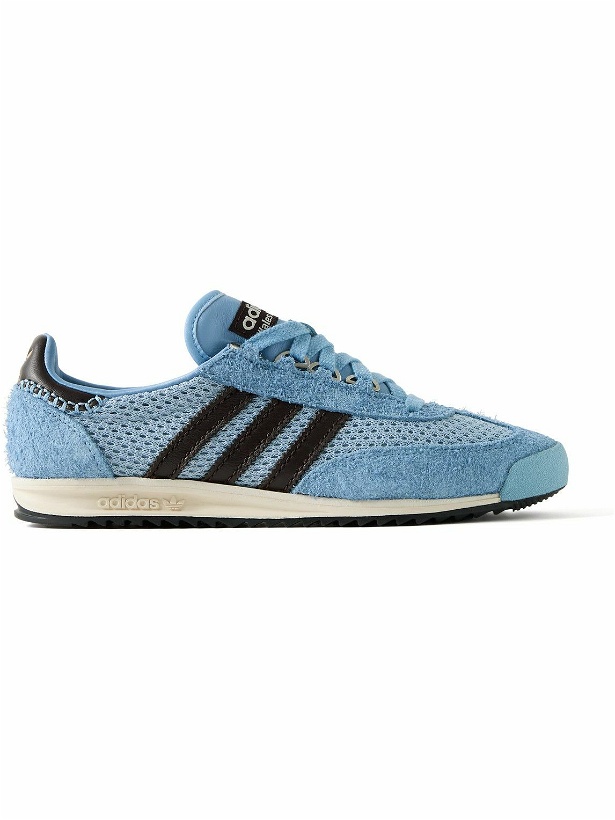 Photo: adidas Originals - Wales Bonner SL76 Leather-Trimmed Brushed-Suede and Mesh Sneakers - Blue