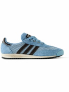 adidas Originals - Wales Bonner SL76 Leather-Trimmed Brushed-Suede and Mesh Sneakers - Blue