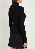 Courrèges Reedition Logo Ribbed-knit Jumper Black