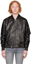 AMIRI Black Bomber Leather Jacket