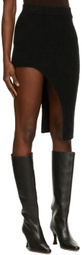 Wandering Black Mohair & Wool Asymmetric Skirt