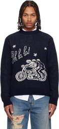 Carne Bollente Navy 'Ménage à Trois Oh La La' Sweater