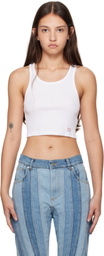 Alexander Wang White Cropped Racerback Tank Top