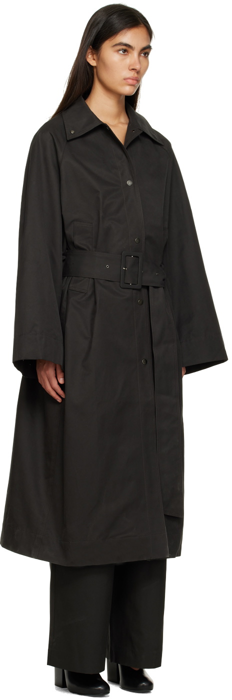 Birrot Black Mool Trench Coat