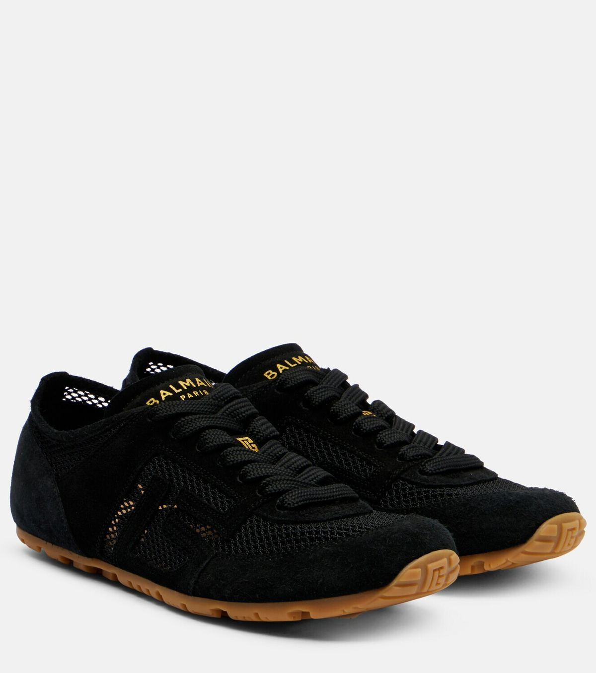 Balmain Runner suede-trimmed sneakers