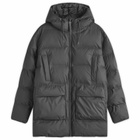 Rains Men's Alta Long Puffer Cargo Jacket in Black