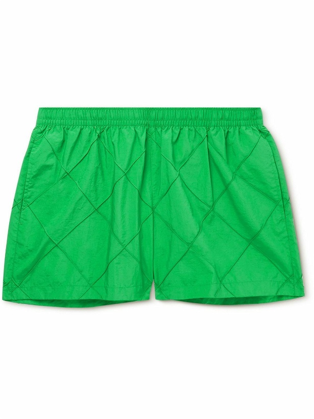 Photo: Bottega Veneta - Slim-Fit Short-Length Intrecciato Swim Shorts - Green