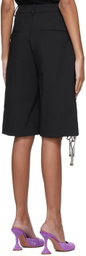 AREA Black Heart Cut-Out Shorts