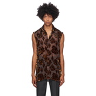 Dries Van Noten Brown Floral Silk Shirt