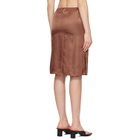 MM6 Maison Margiela Brown Satin Midi Skirt