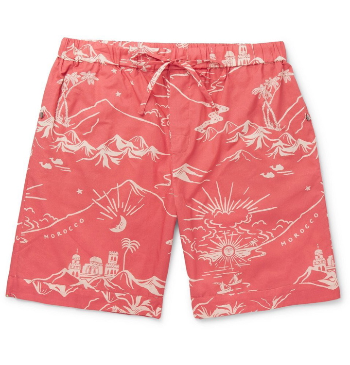 Photo: Desmond & Dempsey - Printed Cotton Pyjama Shorts - Men - Crimson