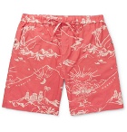 Desmond & Dempsey - Printed Cotton Pyjama Shorts - Men - Crimson