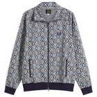 Needles Men's Poly Jacquard Track Jacket in Blue/Purple