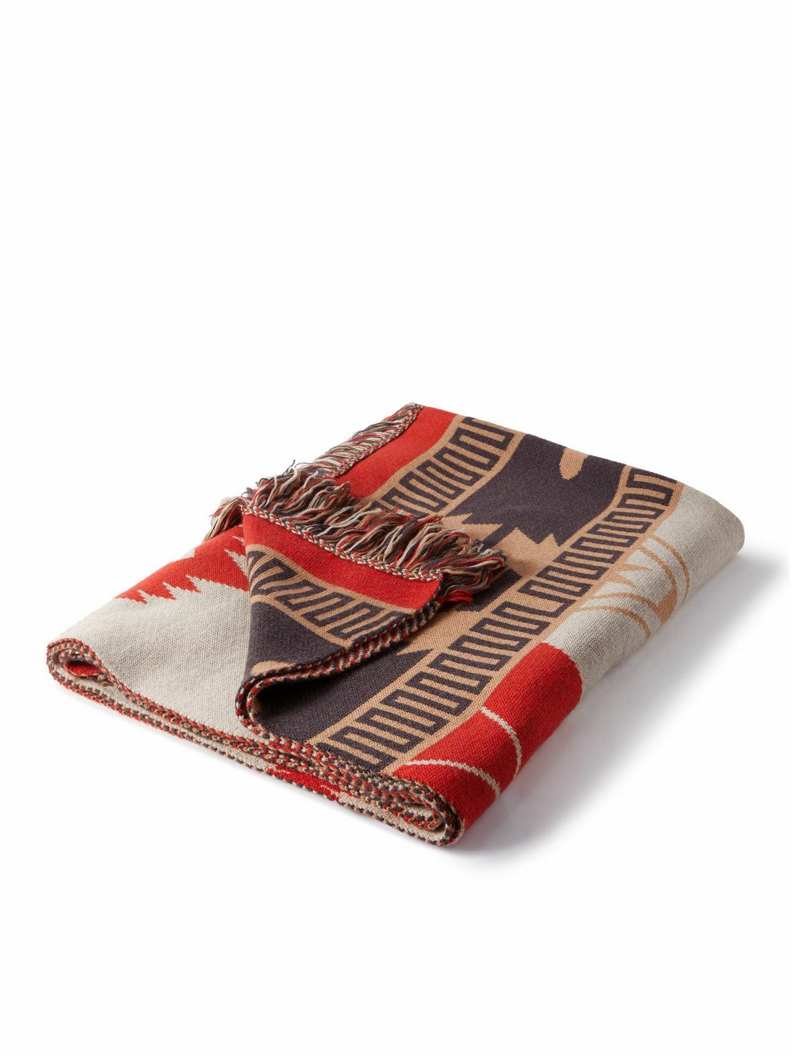 Photo: Alanui - Icon Fringed Jacquard-Knit Virgin Wool-Blend Blanket