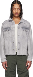 COOR Gray Shadow Washed Cutoff Denim Jacket