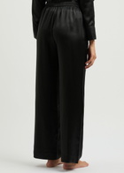 Fleur OF England Fleur du Jour Silk-satin Pyjama Trousers Black