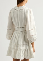 Zimmermann Pop Embroidered Linen Mini Dress Ivory