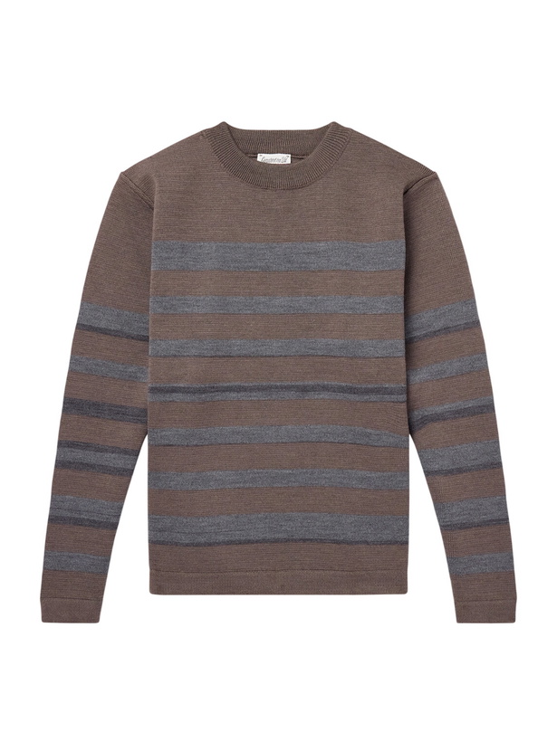 Photo: S.N.S. Herning - Given Striped Wool Sweater - Brown