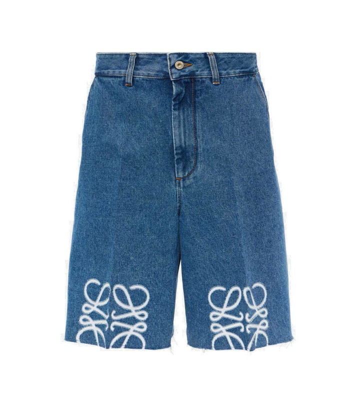 Photo: Loewe Anagram denim Bermuda shorts