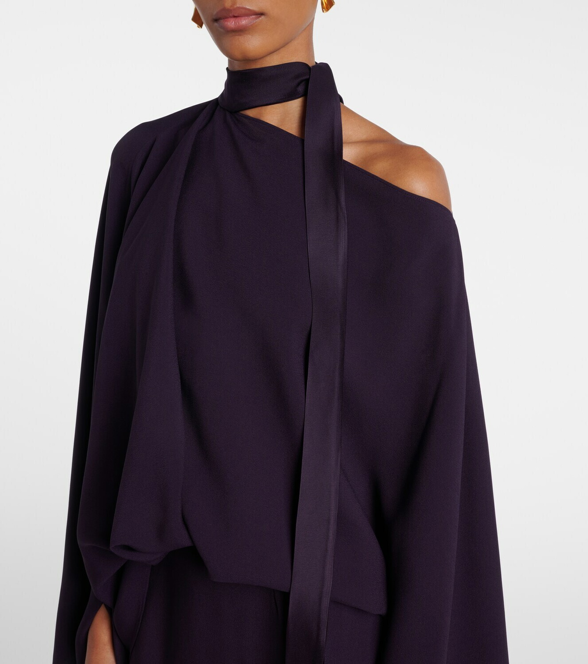 Taller Marmo Brooks scarf-detail crêpe cady gown