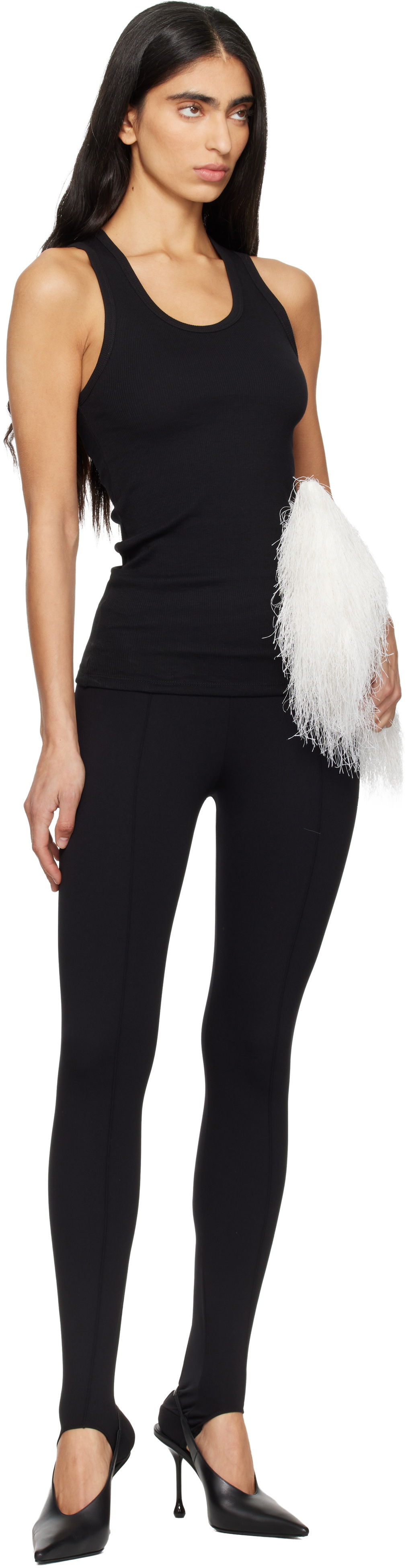 WARDROBE.NYC Black Opaque Stirrup Leggings