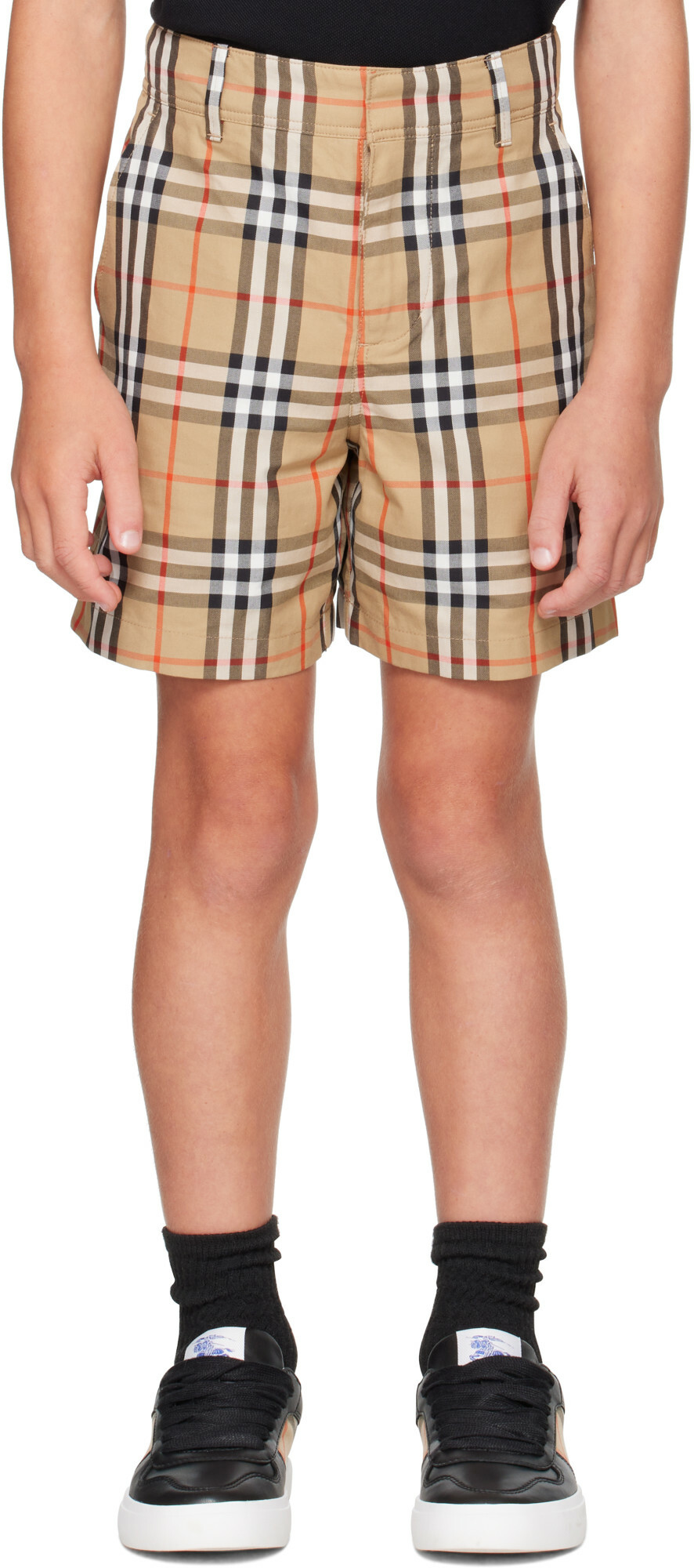 Burberry Kids Beige Check Shorts