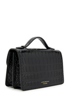 Victoria Beckham Dorian Small Crocodile-effect Patent Leather top Handle bag - Black - One Size