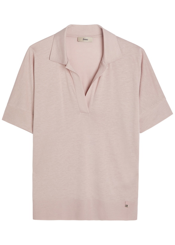 Photo: Herno Fine-knit Polo top Light Pink