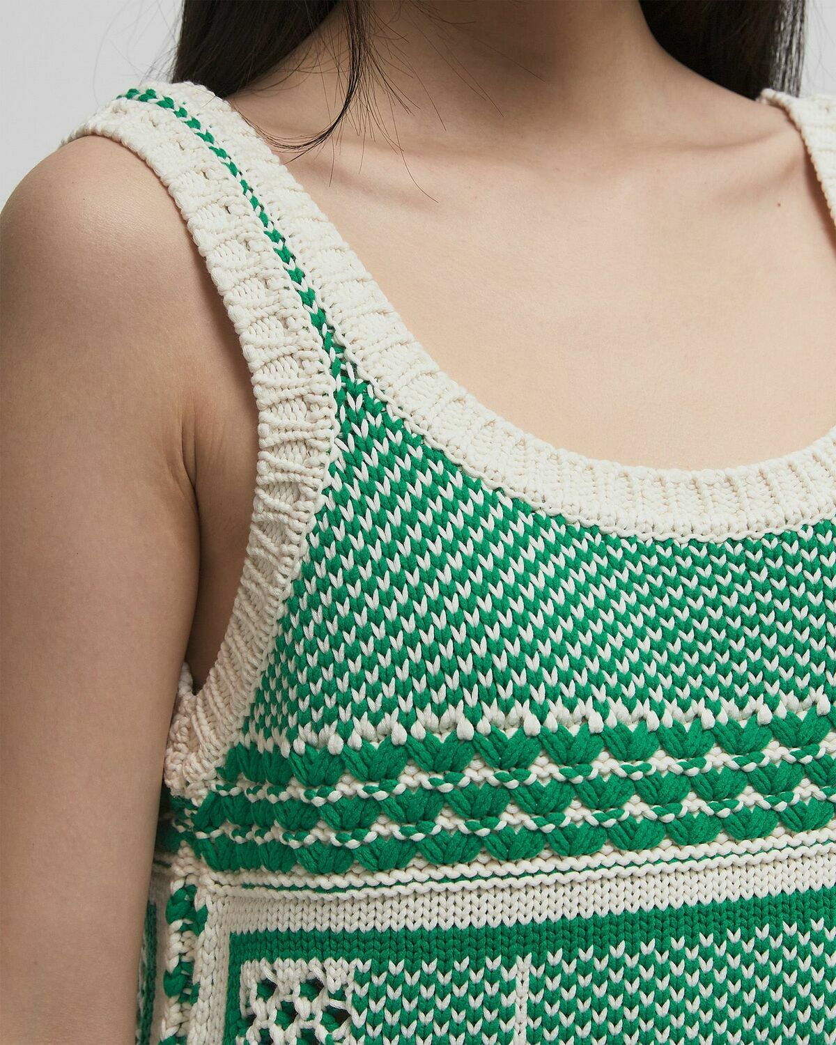 Lacoste LANA DRESS green/beige Women