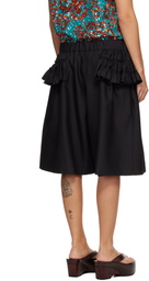 Dries Van Noten Black Ruffled Shorts