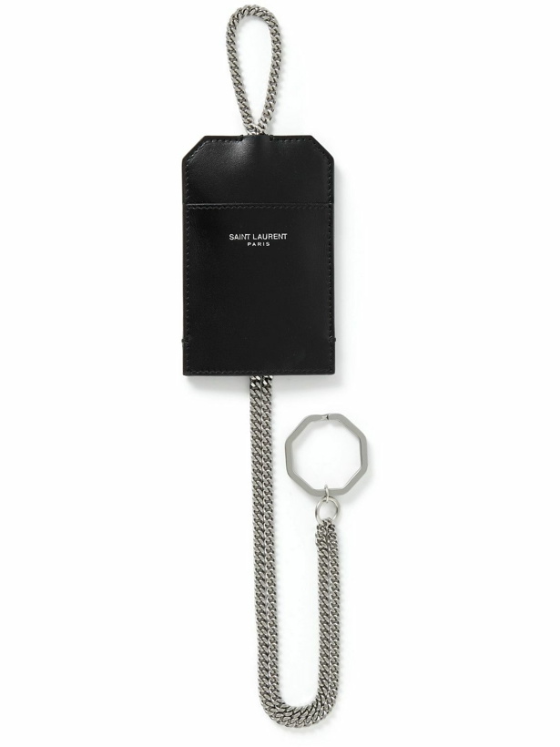 Photo: SAINT LAURENT - Leather Cardholder with Lanyard - Black