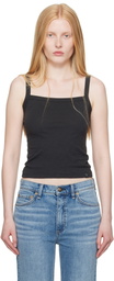 rag & bone Black 'The Slub Square Neck' Tank Top