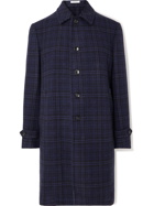 Boglioli - Checked Virgin Wool and Cashmere-Blend Tweed Coat - Blue