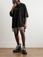 Rick Owens - Champion Tommy Oversized Logo-Embroidered Cotton-Jersey T-Shirt - Black