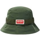 Kenzo Men's Patch Logo Bucket Hat in Dark Khaki