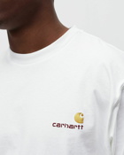 Carhartt Wip L/S American Script T Shirt White - Mens - Longsleeves