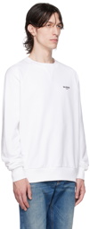Balmain White Flocked Sweatshirt