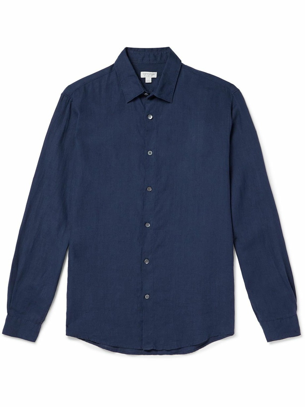 Photo: Sunspel - Linen Shirt - Blue