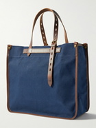 Bleu de Chauffe - Bazar Leather-Trimmed Printed Cotton-Canvas Tote Bag