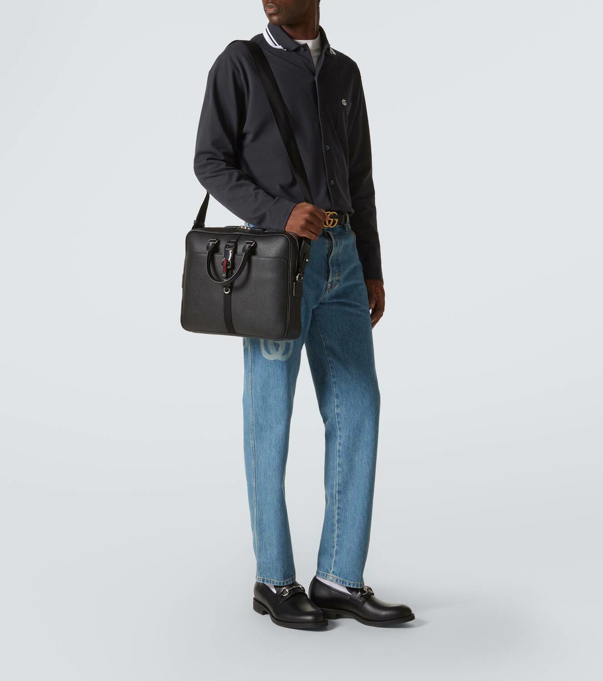Gucci Web Medium leather briefcase Gucci