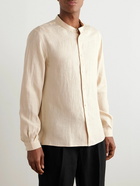 Brunello Cucinelli - Grandad-Collar Hemp Shirt - Neutrals